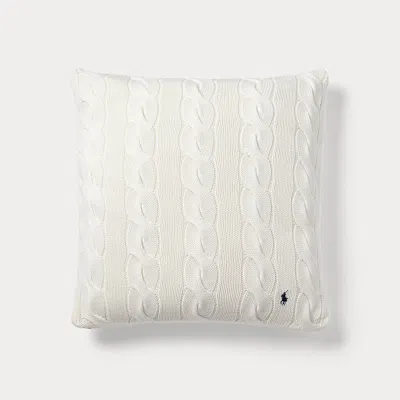 Polo Ralph Lauren Hanley Cable-knit Throw Pillow In Cream In White