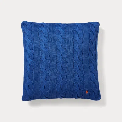 Polo Ralph Lauren Hanley Cable-knit Throw Pillow In New Iris Blue