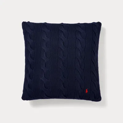 Polo Ralph Lauren Hanley Cable-knit Throw Pillow In Newport Navy In Blue