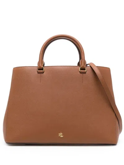 Ralph Lauren Hanna 37 Large Satchel Bag In Brown