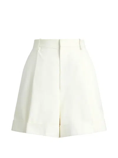 Ralph Lauren Hannes Lambskin Shorts In White
