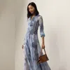 Ralph Lauren Hannes Print Linen-blend Gauze Day Dress In Blue Multi