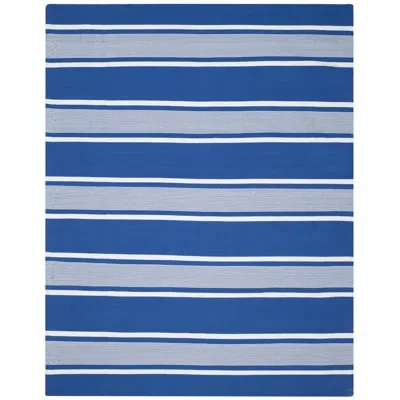 Ralph Lauren Hanover Lauren  Flat Weave Performance Striped Rug In Blue