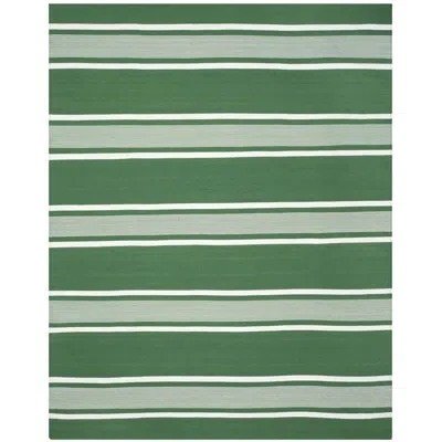 Ralph Lauren Hanover Lauren  Flat Weave Performance Striped Rug In Green