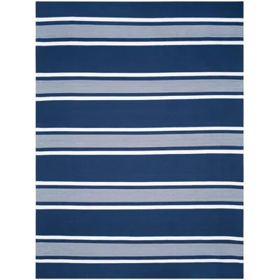 Ralph Lauren Hanover Lauren  Flat Weave Performance Striped Rug In Navy