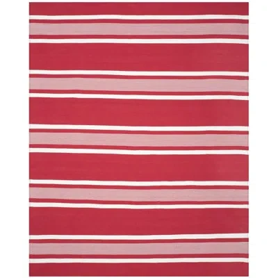 Ralph Lauren Hanover Lauren  Flat Weave Performance Striped Rug In Red,white