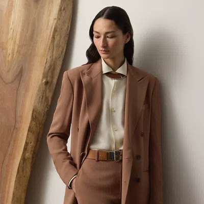 Ralph Lauren Harlee Stretch Cady Jacket In Brown