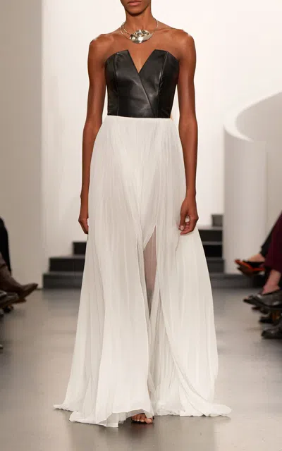RALPH LAUREN HARLING LEATHER BUSTIER TOP