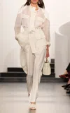 Ralph Lauren Harlo Stretch Wool-blend Wide-leg Pants In White
