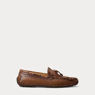 Ralph Lauren Harold Alligator Tassel Driver In Brown