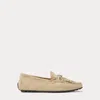 Ralph Lauren Harold Suede Tassel Driver In Neutral