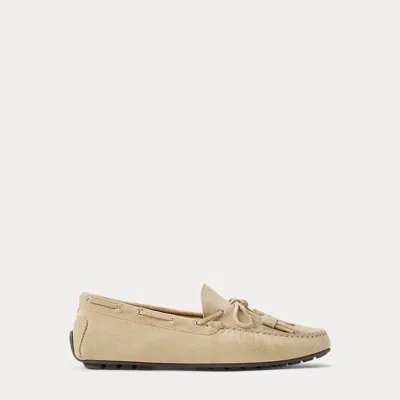 Ralph Lauren Harold Suede Tassel Driver In Neutral