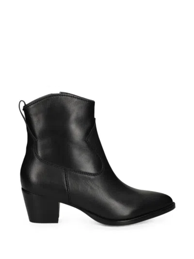 Ralph Lauren Harpher Pointed-toe Panelled Ankle Boots In Black