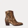 Ralph Lauren Harpher Python-embossed Leather Bootie In Tan Multi In Multi