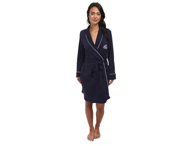 Ralph Lauren Hartford Lounge Short Shawl Collar Robe In Blue