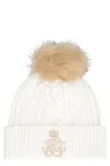 Ralph Lauren Hat Made Of Knitted Fabric With Pom-pom In White