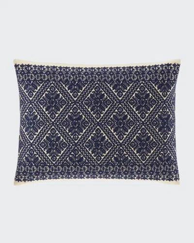 Ralph Lauren Haywood Embroidery Pillow In Blue