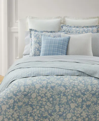 Ralph Lauren Heather Reversible 3-pc. Duvet Cover Set, King In Blue
