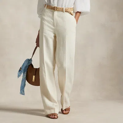 Ralph Lauren Hemp Relaxed Straight Pant In Guide Cream