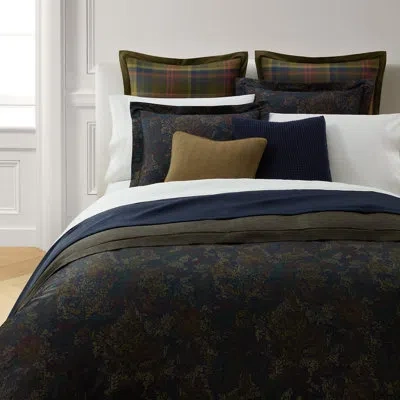 Ralph Lauren Henry Comforter Set In Blue;brown