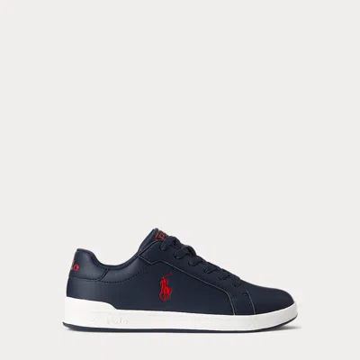 Polo Ralph Lauren Kids' Heritage Court Ii Faux-leather Trainer In Blau