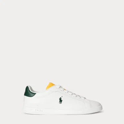 Ralph Lauren Heritage Court Ii Nappa Leather Sneaker In White