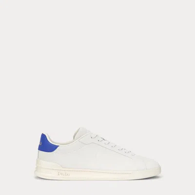Polo Ralph Lauren Heritage Court Ii Suede Sneaker In Bianco/royal