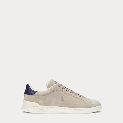Polo Ralph Lauren Heritage Court Ii Suede Sneaker In Milkshake/navy