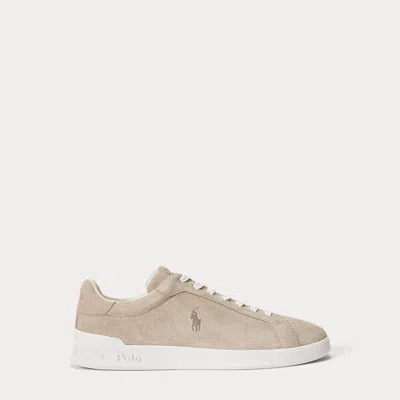 Ralph Lauren Heritage Court Ii Suede Sneaker In White