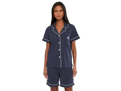 Ralph Lauren Heritage Knits Short Sleeve Bermuda Pj Set In Blue