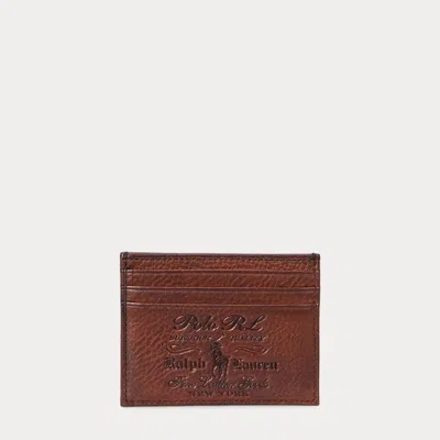 Polo Ralph Lauren Heritage Leather Card Case In British Tan In Brown