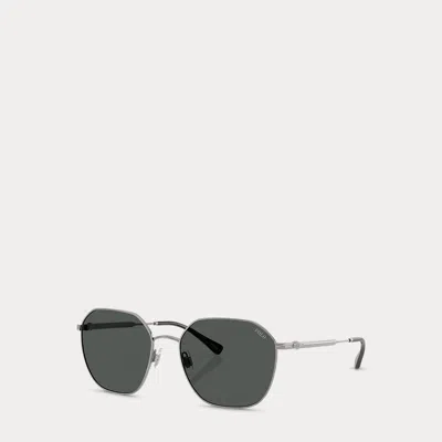Ralph Lauren Heritage Pen-hinge Metal Sunglasses In Brushed Gun Metal