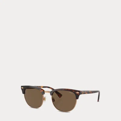 Polo Ralph Lauren Heritage Pen-pin Round Sunglasses In Shiny Brown Tortoise