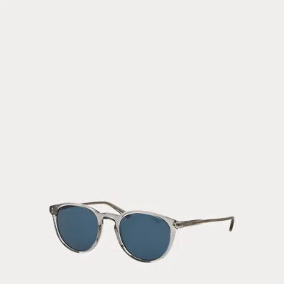 Polo Ralph Lauren Heritage Round Sunglasses In Shiny Grey