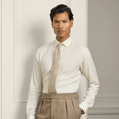 Ralph Lauren Herringbone Flannel Shirt In White