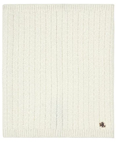Ralph Lauren Herringbone Funnel Scarf In Cream