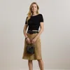 Ralph Lauren Herringbone Linen-blend Tweed Skirt