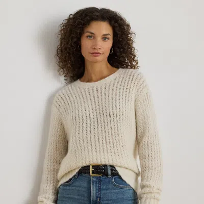 Ralph Lauren Herringbone Oversize Sweater In Mascarpone Cream In Neutral