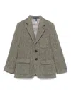 Polo Ralph Lauren Logo-patch Herringbone-pattern Blazer In Black