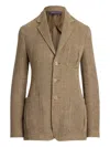 Ralph Lauren Linen Ronan Barleycorn Tweed Jacket In Brown