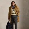 Ralph Lauren Herringbone Toggle Coat In Brown