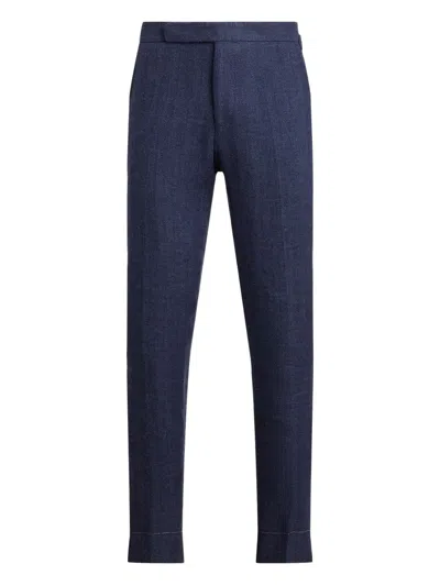 Ralph Lauren Herringbone Trousers In Blue