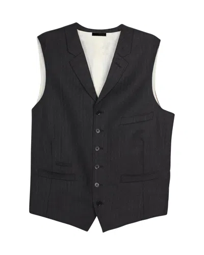 Polo Ralph Lauren Herringbone Vest Blazer In Grey Wool