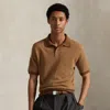 Ralph Lauren Herringbone Wool Polo-collar Sweater In Brown