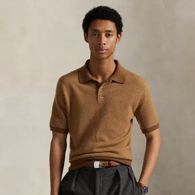 Ralph Lauren Herringbone Wool Polo-collar Sweater