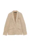 Ralph Lauren Herringbone-pattern Blazer In Brown