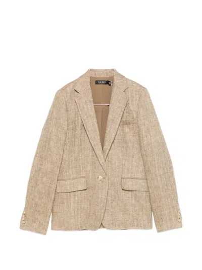 Ralph Lauren Herringbone-pattern Blazer In Brown