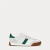 Ralph Lauren Hester Leather-suede Sneaker In White/green