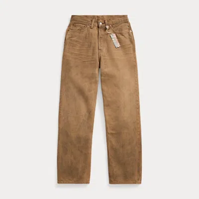 Ralph Lauren High Boy Fit Tan Jean In Tan Wash In Brown