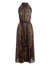 Ralph Lauren Kylee Floral Crinkle Chiffon Midi Halter Dress In Multi